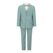 boys sage green suit 5 piece with bow tie