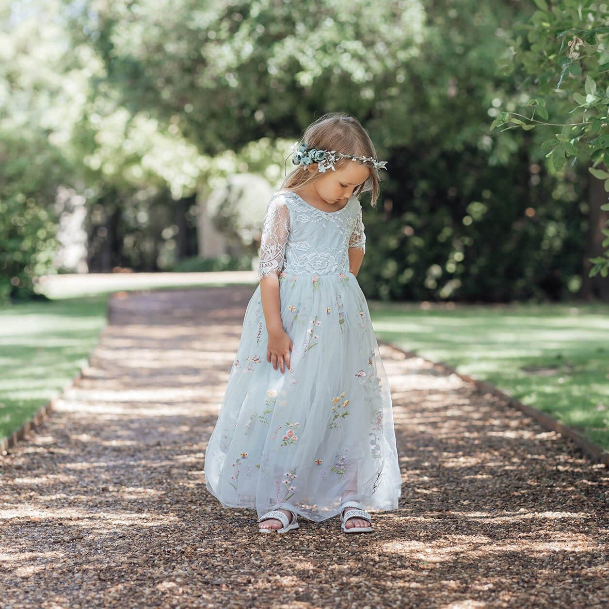 Enchanted Baby Blue Flower Girl Dress UK Flower Girl Boutique
