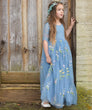 Enchanted Dress - Embroidered Dusty Blue Lace