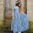 Enchanted Dress - Embroidered Dusty Blue Lace