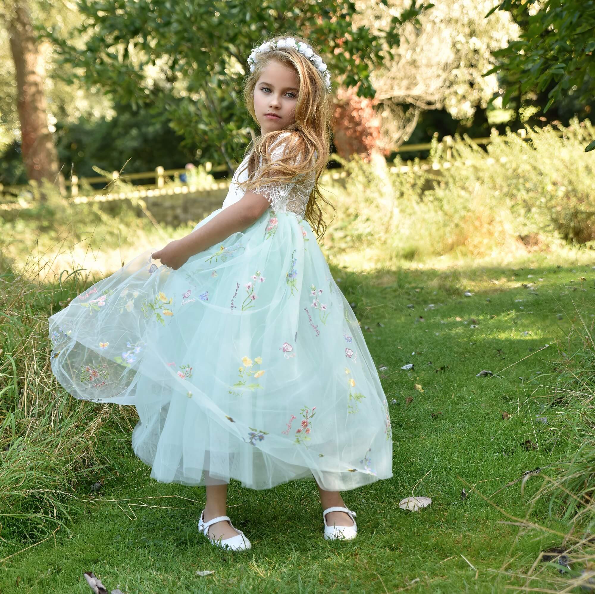Enchanted Mint Green Flower Girl Dress