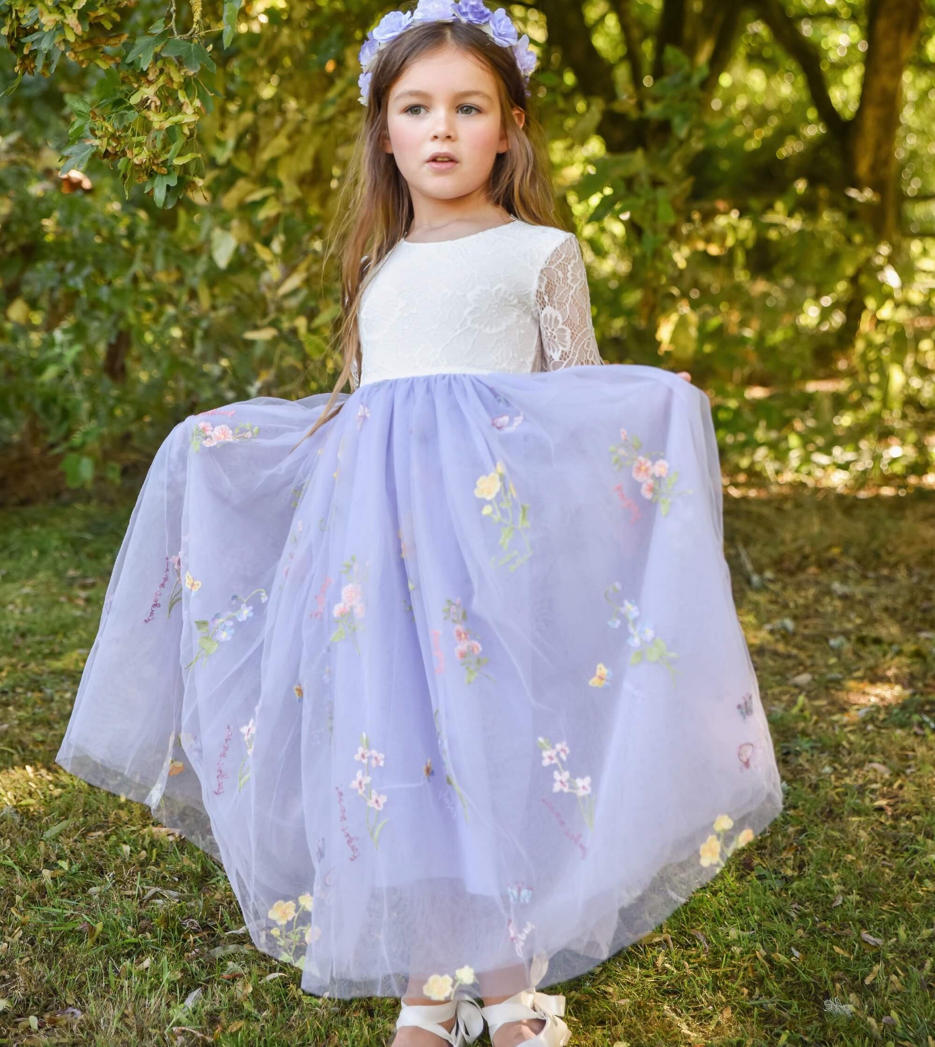 Enchanted Lilac Flower Girl Dress | UK Flower Girl Boutique Enchanted Lilac Flower Girl Dress | UK Flower Girl Boutique