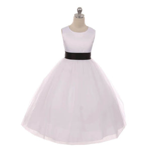 white bridesmaid dress with black sash Black Bridesmaid Dress with White Sash
