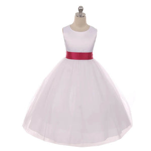 fuchsia pink sash dress