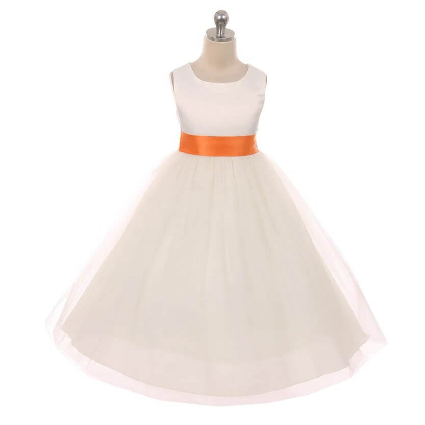 Classic Dolly Orange Sash Dress