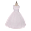 white classic flower girl dress with optional colour sash