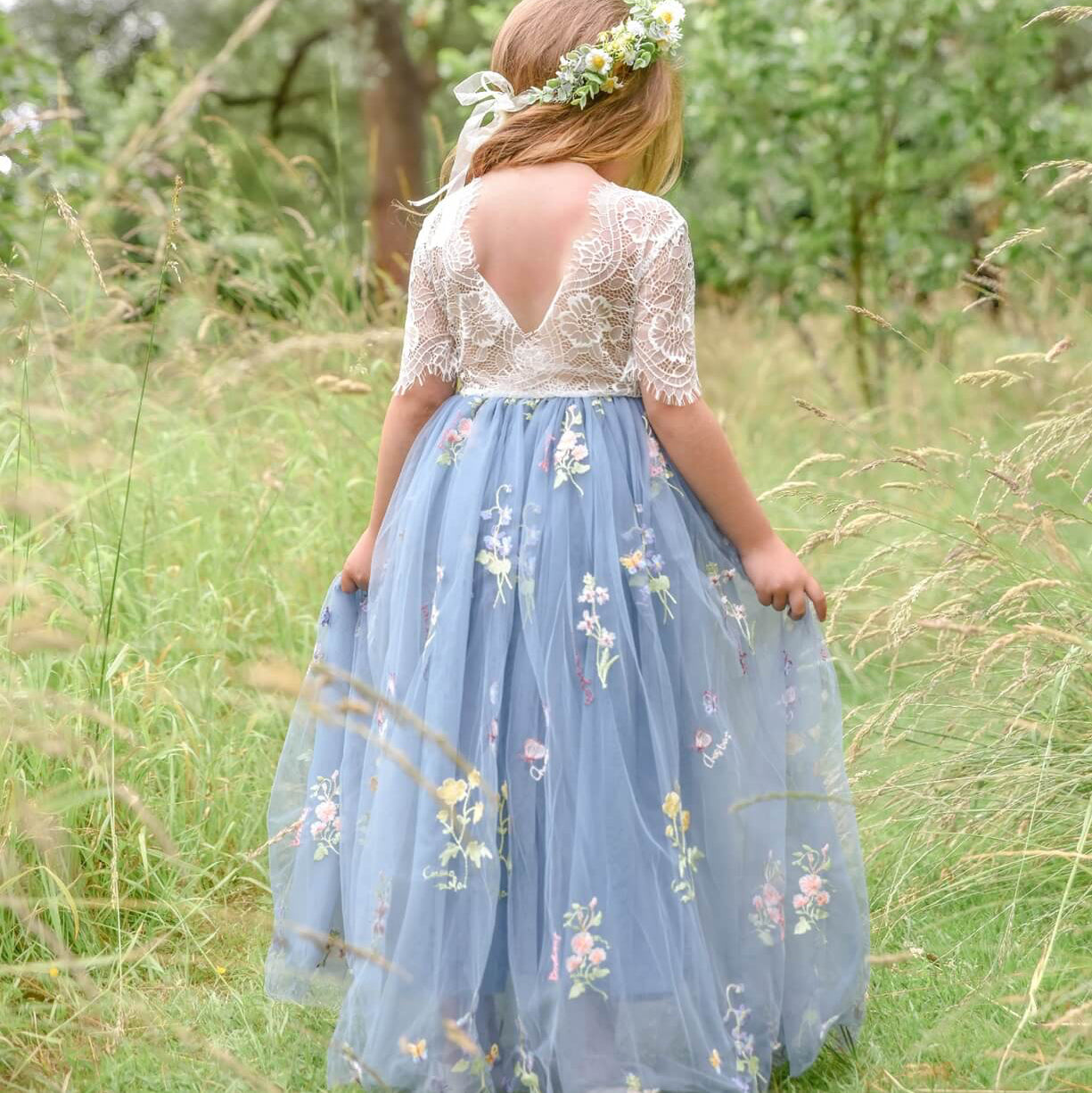 Luxury Lace Flower Girl Dress Enchanted | UK Flower Girl Boutique Luxury Lace Flower Girl Dress Enchanted | UK Flower Girl Boutique