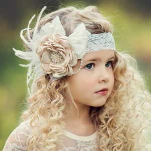young girl with pretty head piece