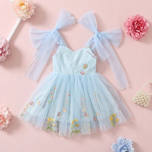Enchanted Angel Dress - Embroidered Sky Blue