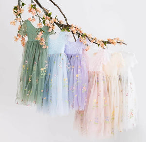 various colour options of enchanted lace dress