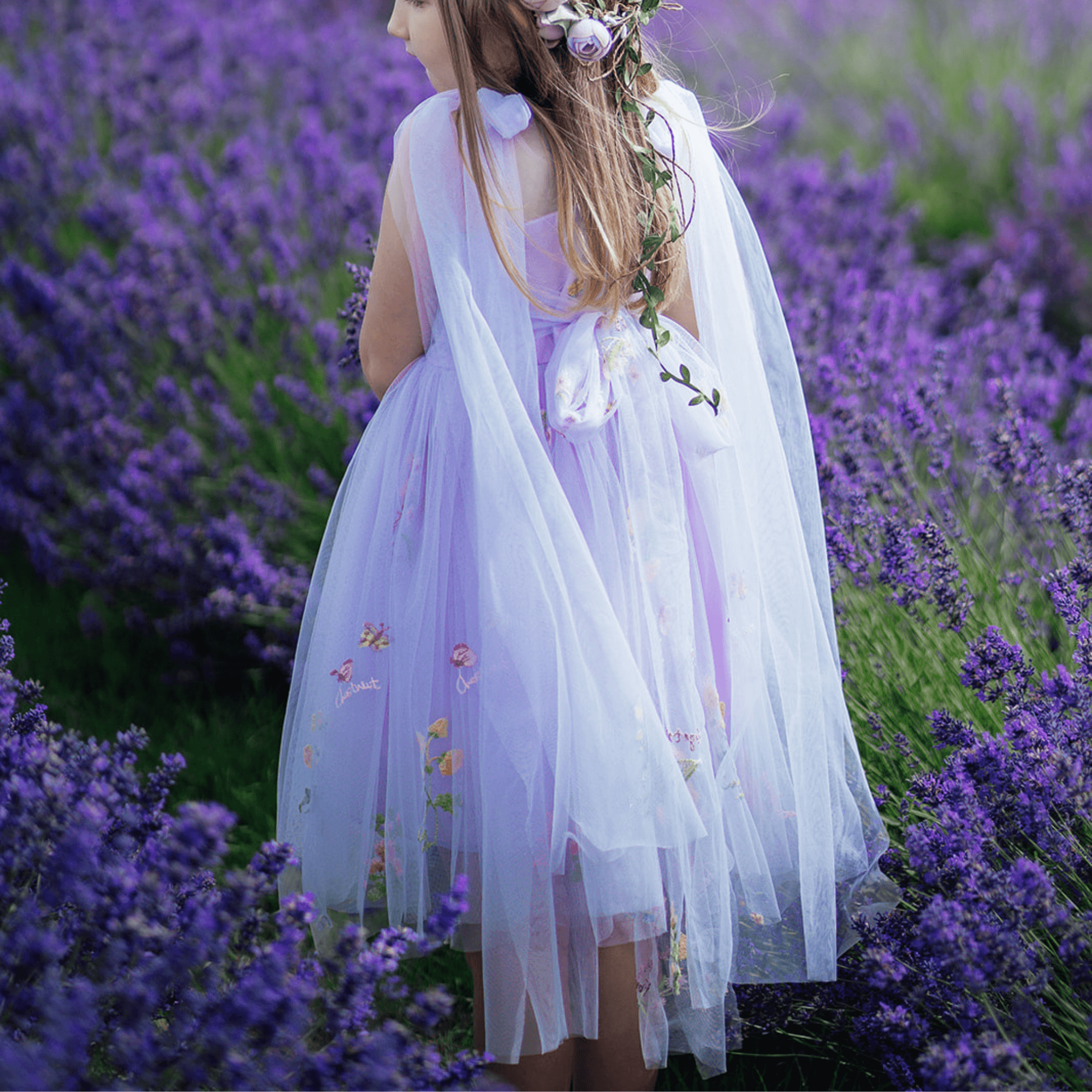Enchanted Angel Dress Embroidered Lilac