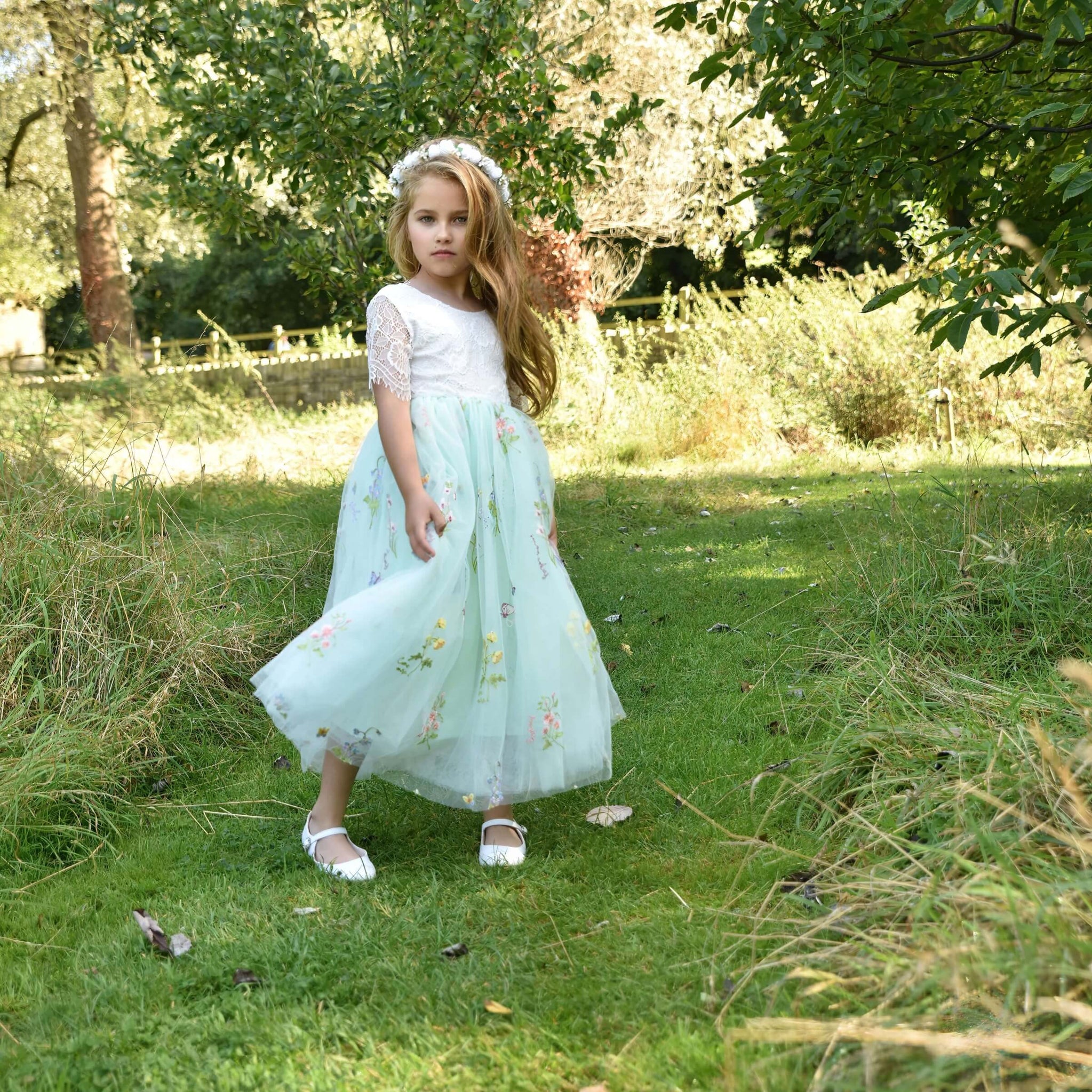 Enchanted Mint Green Flower Girl Dress | UK Flower Girl Boutique Enchanted Mint Green Flower Girl Dress | UK Flower Girl Boutique