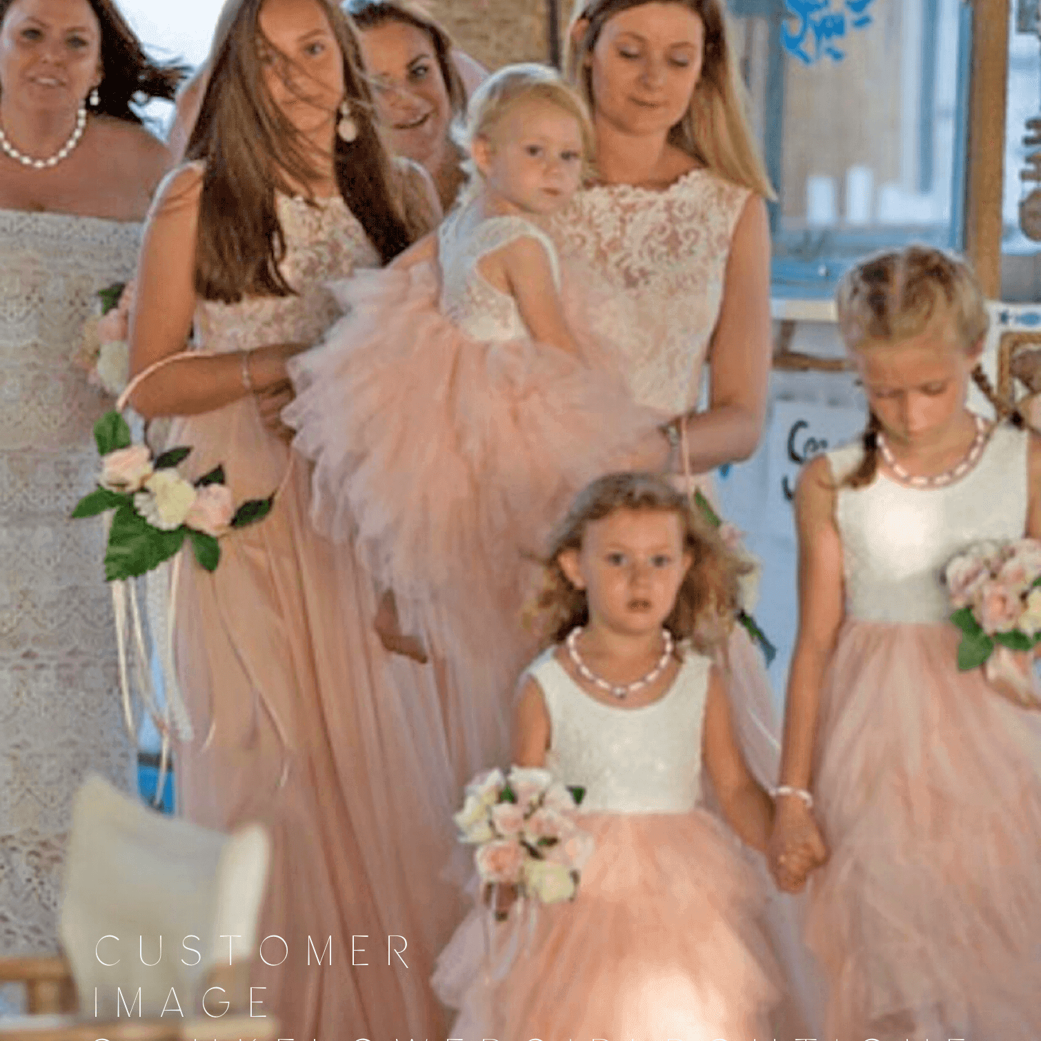 Peach dress for flower girl on sale