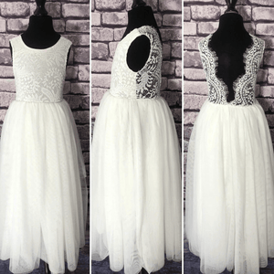 Böhmisches klassisches Kleid – Weiß 