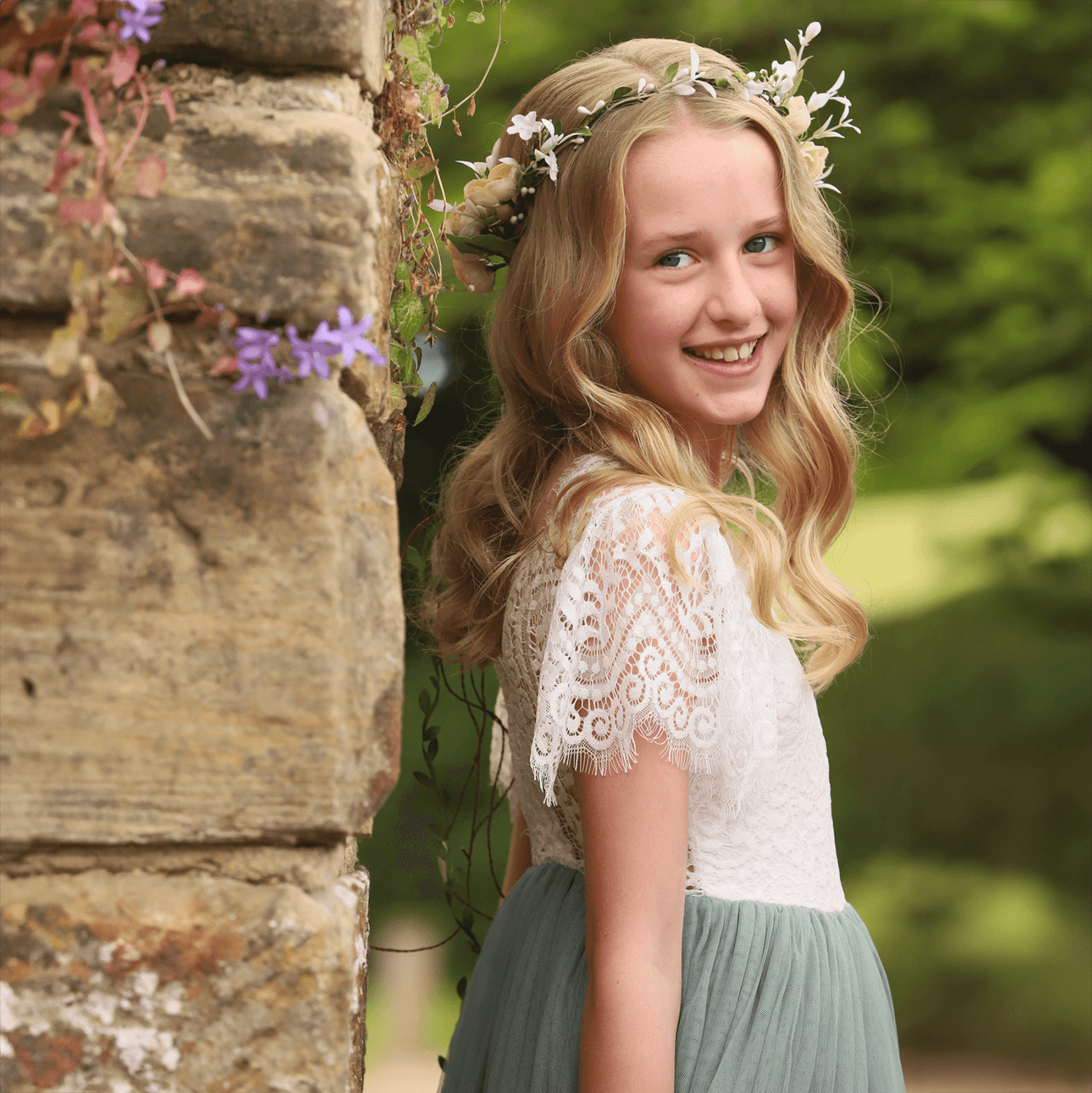 Girls Flutter Dress | Sage Green | UK Flower Girl Boutique Girls Flutter Dress | Sage Green | UK Flower Girl Boutique
