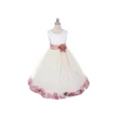 Kenza white dress with Dusty Rose Petal Colour and Sash