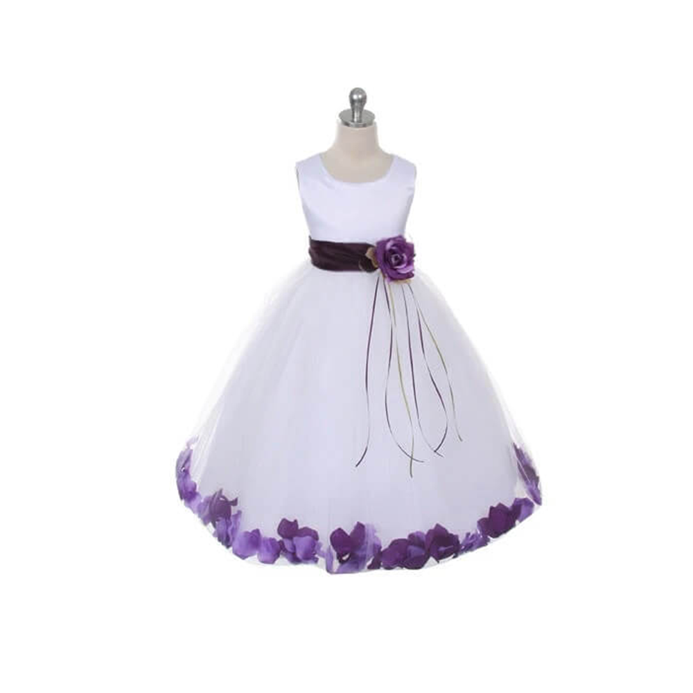 Lavender and white flower girl dresses sales