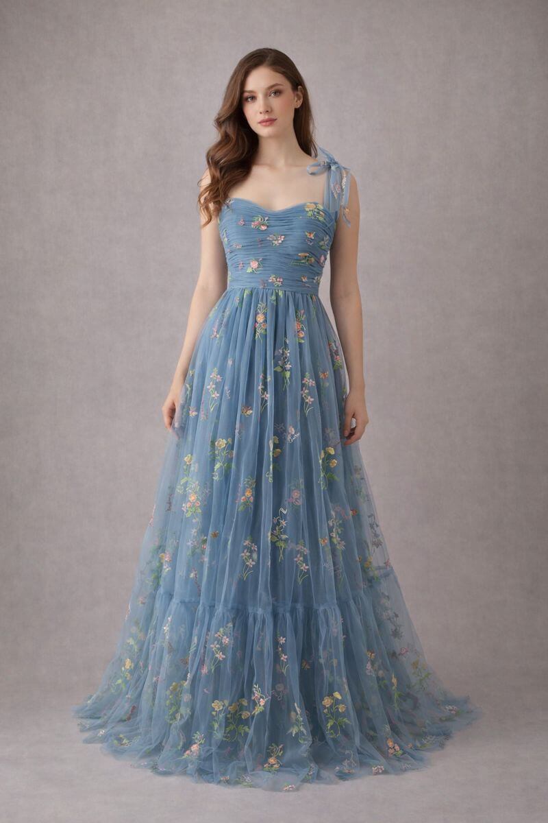 Embroidered Lalla Ladies Bridesmaid Dress