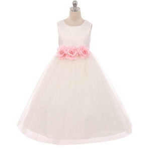Flower Girl Dress with pink flowers