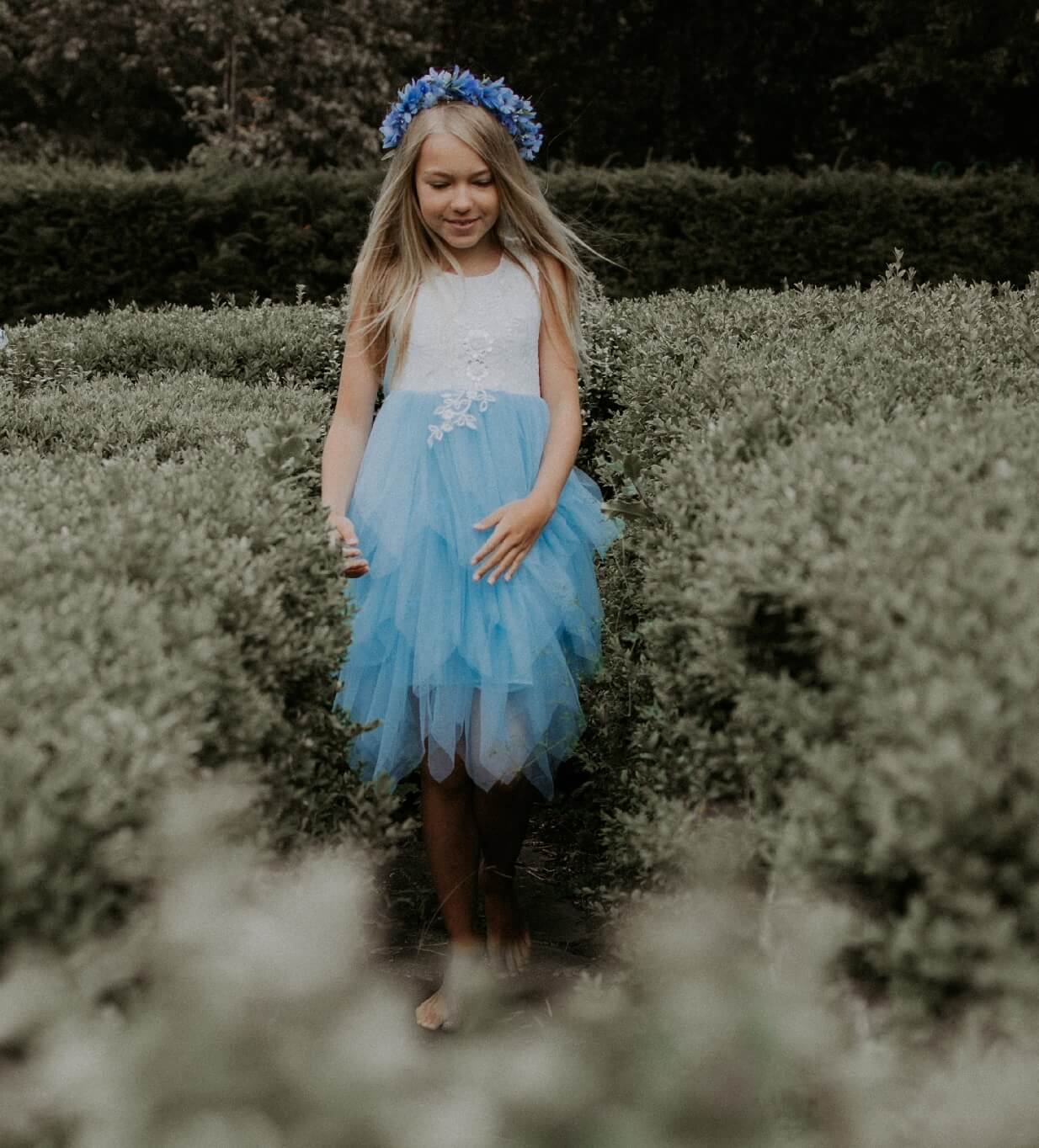 baby blue and white dress Boho Dreams Girl Sky Appliqué Vday24 Size:XL-42 ASOS DESIGN super scoop