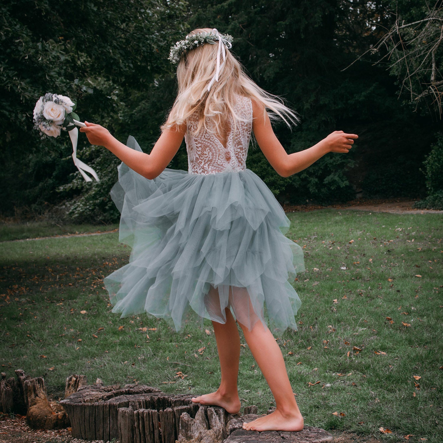 Boho Dreams Sage Green Dress | UK Flower Girl Boutique Boho Dreams Sage Green Dress | UK Flower Girl Boutique