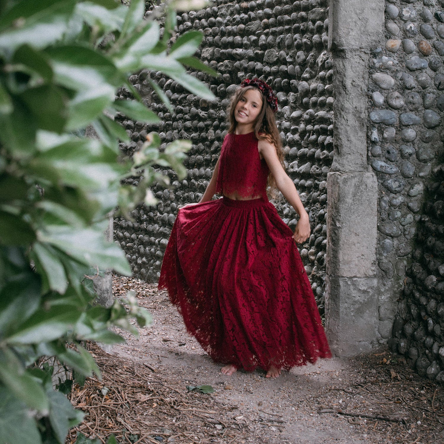 childrens red bridesmaid dresses Little Girls Red Satin Ball Gown/Wedding Pricness Dresses – Children's  Territory a Unit of VIC&SI LLC main image 0