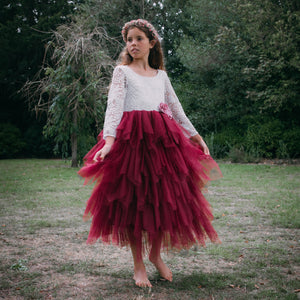 flower girl in a park wearing a Bohemian Spirit Dress 