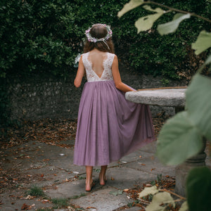 Bohemian Classic flower girl Dress - Heather