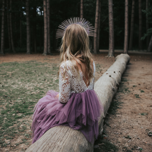 Bohemian Spirit Flower Girl Dress in Heather