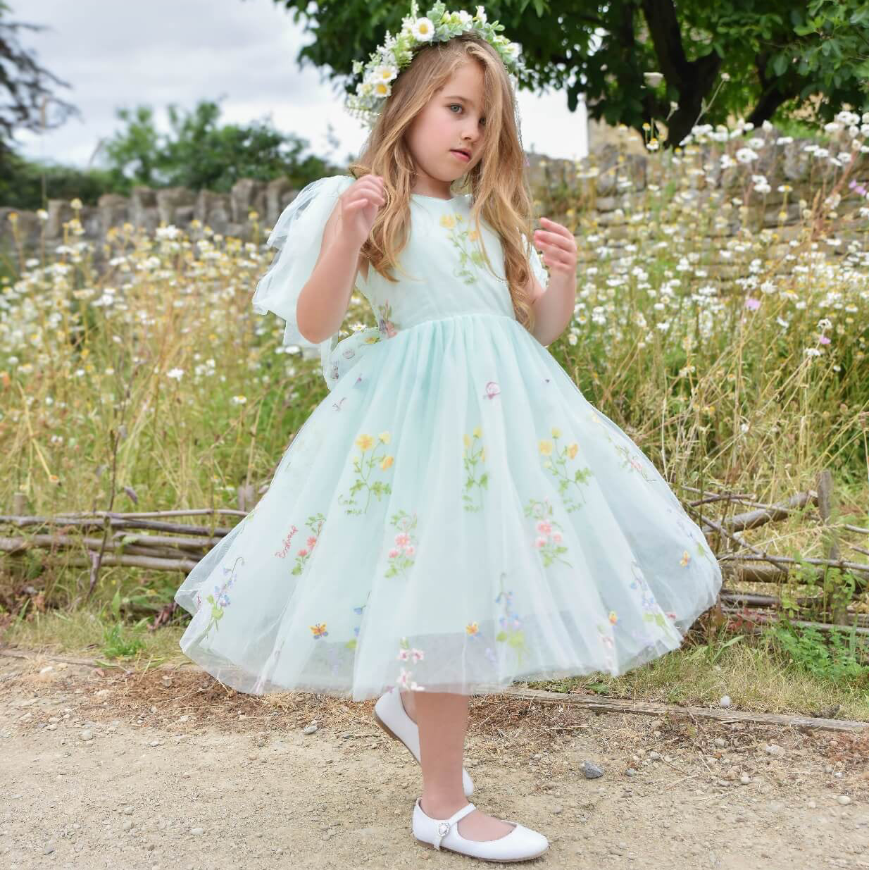 Mint green toddler flower girl dress online