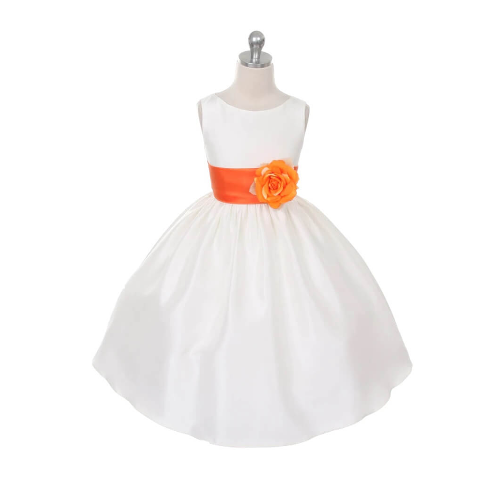 Flower Girls Dress - Lemon Yellow Sash Flower Girls Dress - Lemon Yellow Sash