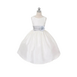 Morgan flower girl dress with Silver Grey Sash and Flower