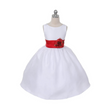 flower girl dress with red sash