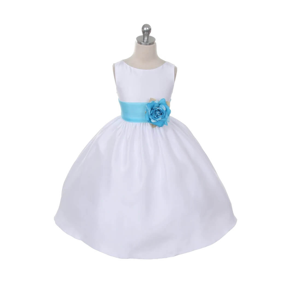 White dress 2025 blue sash