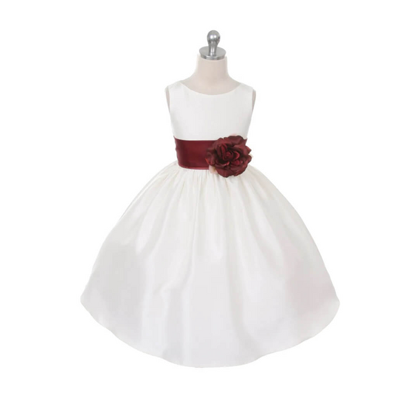 white wedding dress with burgundy sash Burgundy and white wedding dresses
