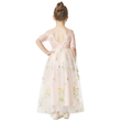 Back of pink embroidered lace dress