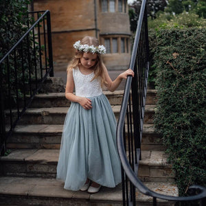 Young girl walking on stairs