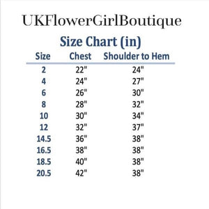 Size Guide for bell of the ball dress