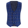 Blue checkered vest with buttons on a white background