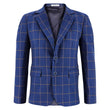 Blue checkered blazer on a white background