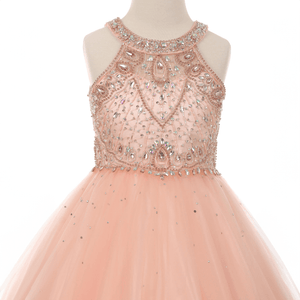 beaded bodice on a girls princess style dress
