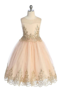 Gold Embroidered Girls Dress Gold Embroidered Girls Dress