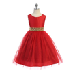 Belle of The Ball Dress in red with gold detail 