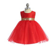 Red Baby Dress with Gold Sequins