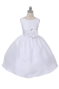 Baby Morgan – Brautschmuck in Elfenbein oder Weiß mit Schärpe und Blume in 21 Farben zur Auswahl 