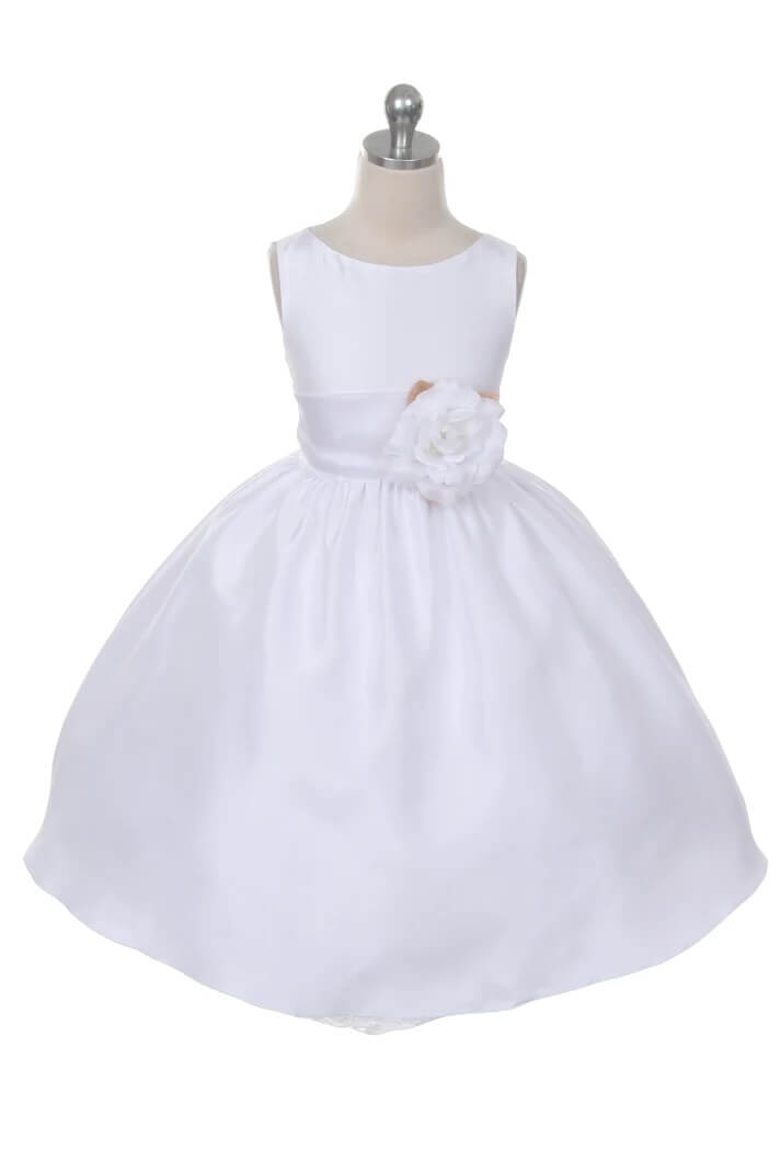 Baby Morgan – Brautschmuck in Elfenbein oder Weiß mit Schärpe und Blume in 21 Farben zur Auswahl 