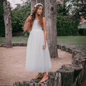 Böhmisches klassisches Kleid – Weiß 