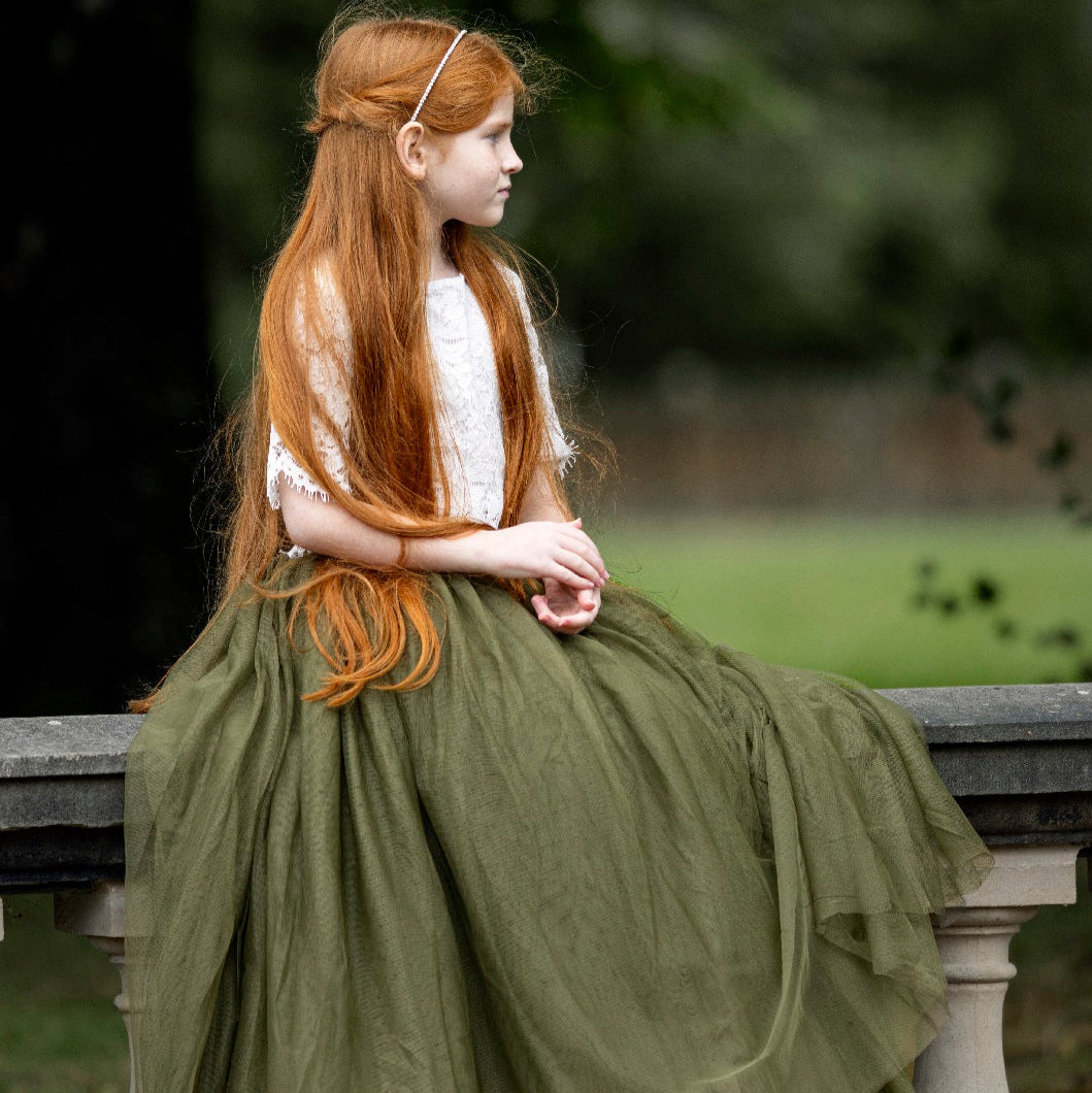 Felicity Dress | Olive Green | UK Flower Girl Boutique Felicity Dress | Olive Green | UK Flower Girl Boutique