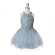 Clara short beaded Party Dress in blue
