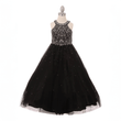 black coloured full length princess-style dress